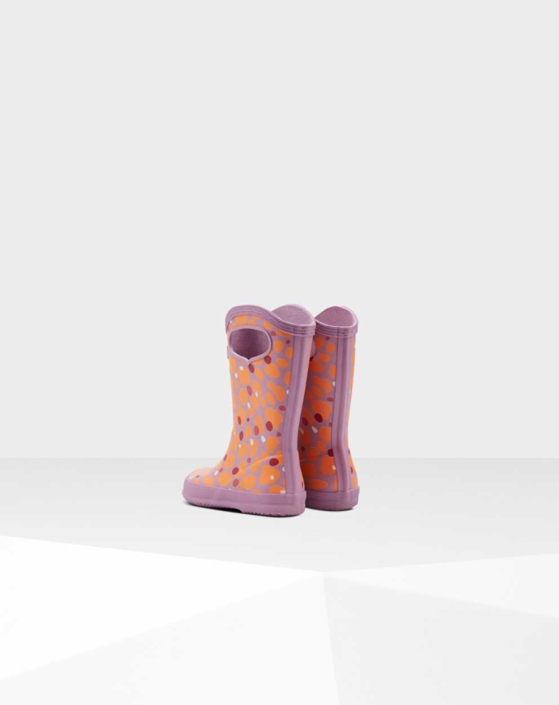 Kids' Hunter Original First Spot Camo Grab Handle Wellington Short Rain Boots Pink | US0132794