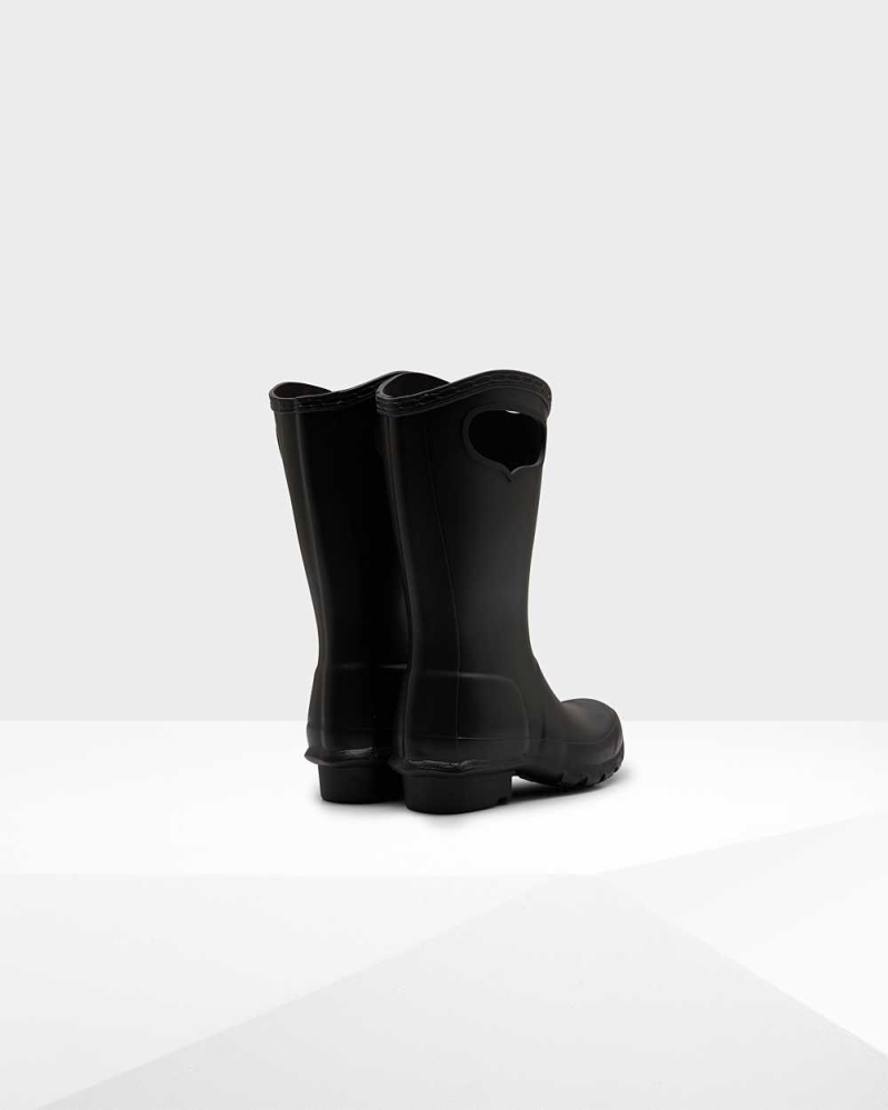 Kids' Hunter Original Grab Handle Wellington Short Rain Boots Black | US7268395