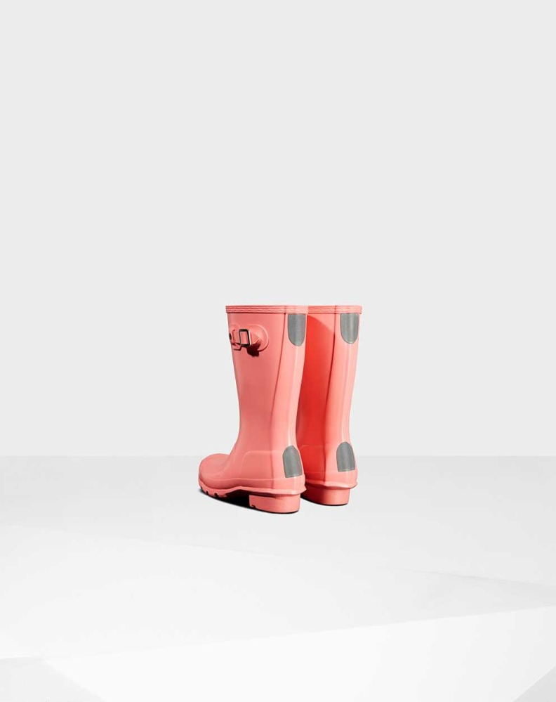 Kids' Hunter Original Little Gloss Wellington Short Rain Boots Pink | US0679543