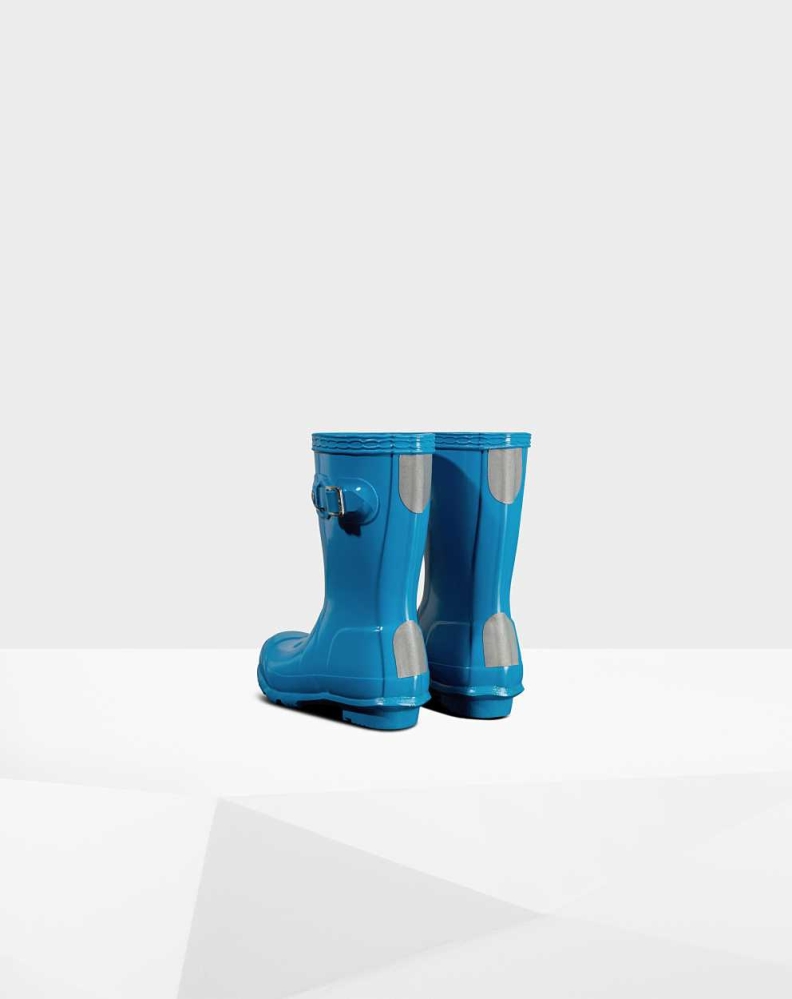 Kids' Hunter Original Little Gloss Wellington Short Rain Boots Blue | US8576230