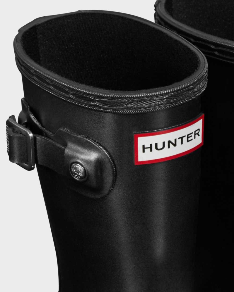 Kids' Hunter Original Little Pearlized Wellington Short Rain Boots Black | US6475320