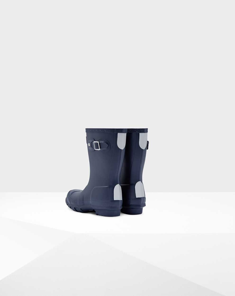 Kids' Hunter Original Little Wellington Short Rain Boots Navy | US0459617