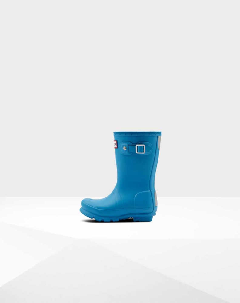 Kids' Hunter Original Little Wellington Short Rain Boots Blue | US2158967