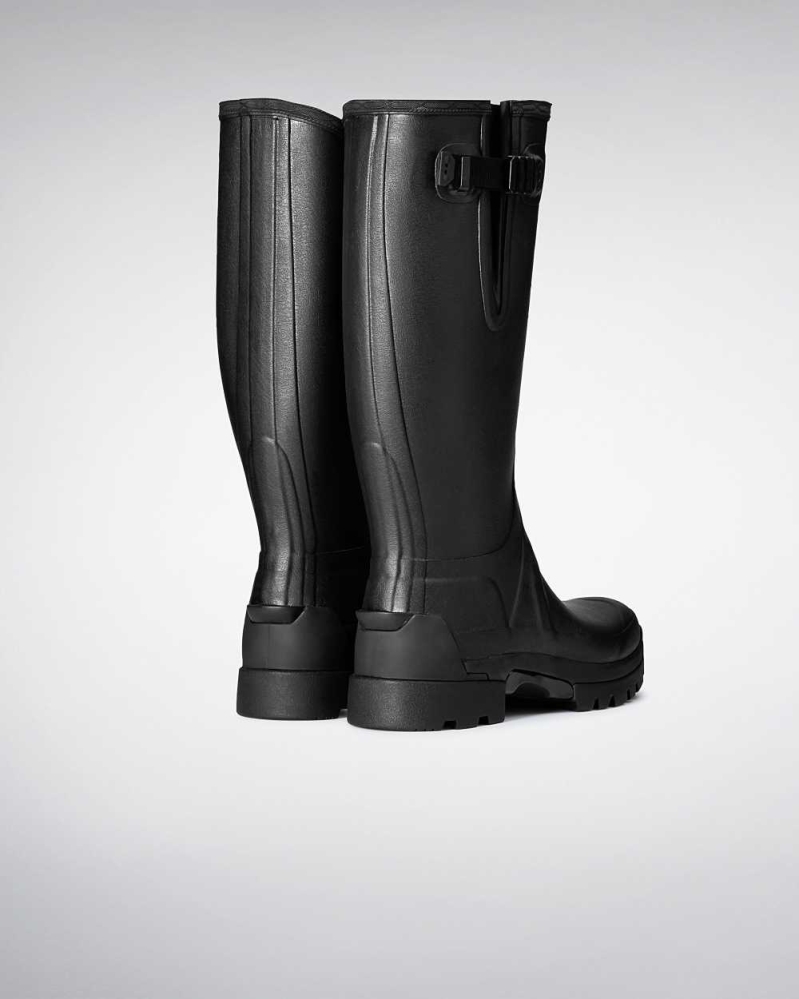 Men's Hunter Balmoral Adjustable 3mm Neoprene Wellington Tall Rain Boots Black | US1902546