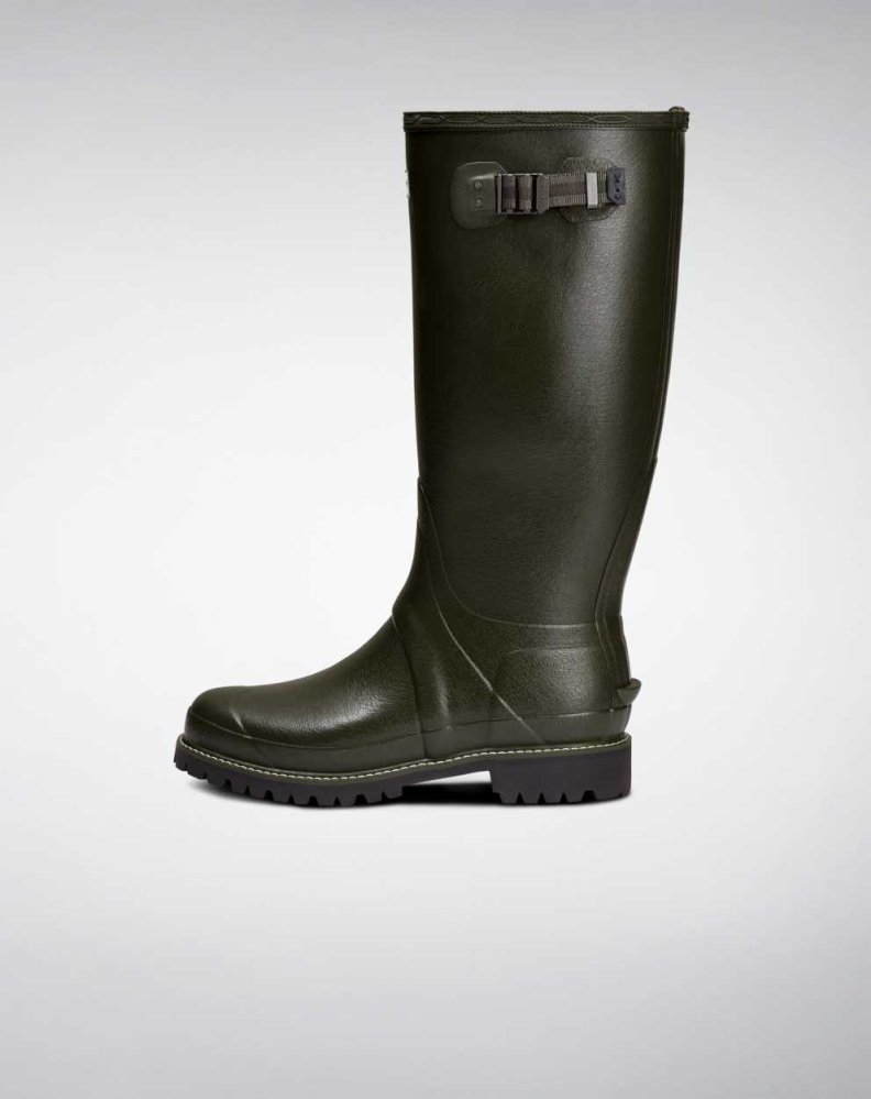 Men's Hunter Balmoral Wide Fit Wellington Tall Rain Boots Green | US8502469