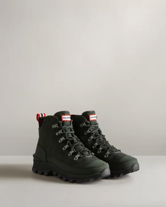 Men's Hunter Canvas Desert Commando Boots Green | US3579846