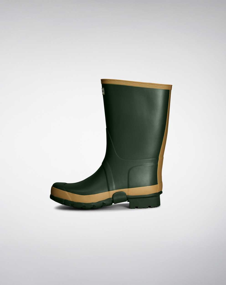 Men's Hunter Gardener Wellington Tall Rain Boots Green | US3725840