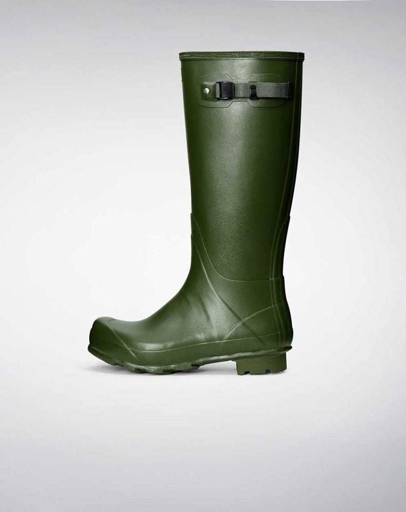 Men's Hunter Norris Field Wellington Tall Rain Boots Green | US3015928