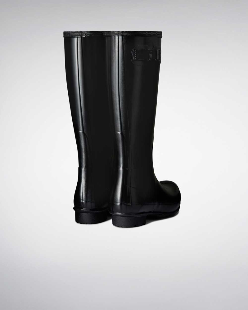 Men's Hunter Norris Field Wellington Tall Rain Boots Black | US8271460