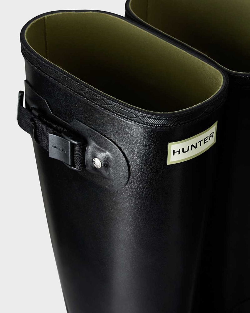 Men's Hunter Norris Field Wellington Tall Rain Boots Black | US8271460