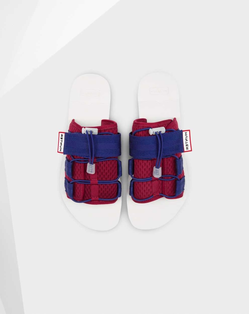 Men's Hunter Original Beach Slides Red/Blue | US6425719