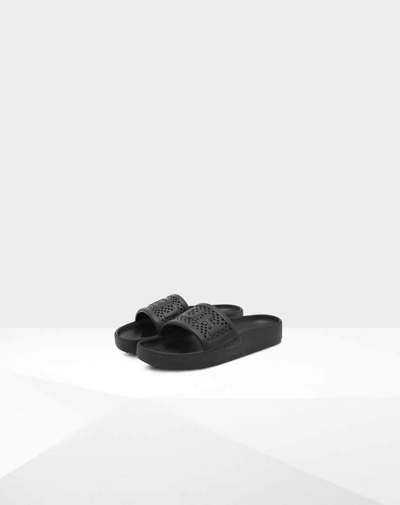 Men's Hunter Original Lightweight Moulded Slides Black | US3146270