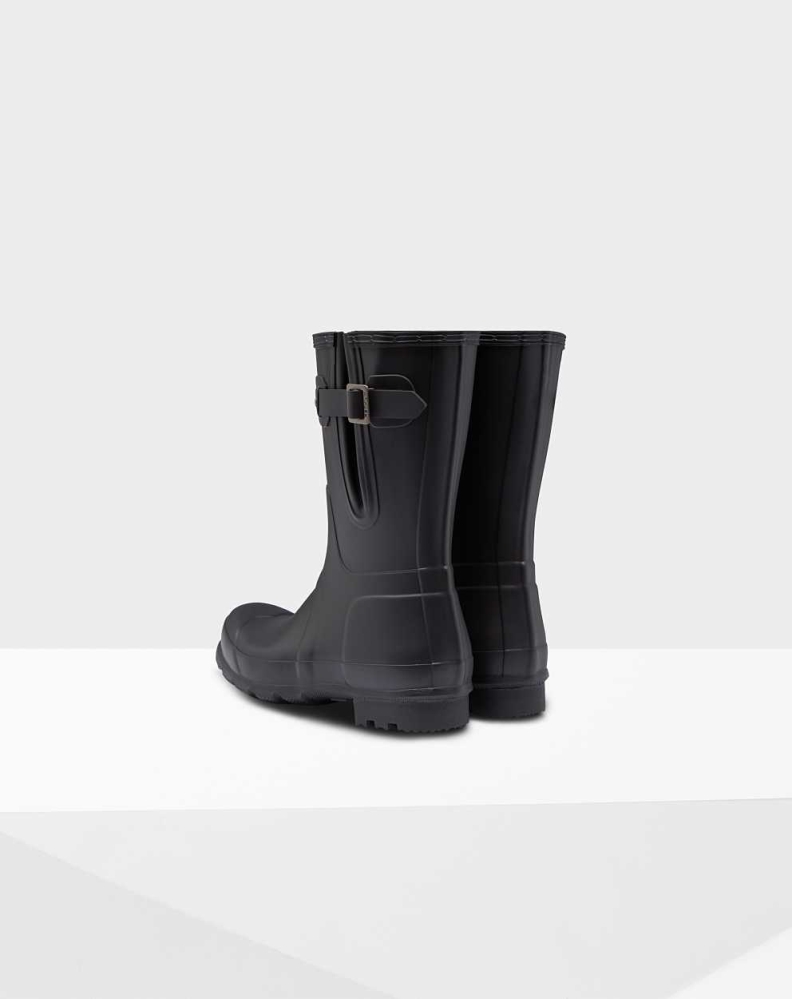 Men's Hunter Original Side Adjustable Wellington Short Rain Boots Black | US2150367