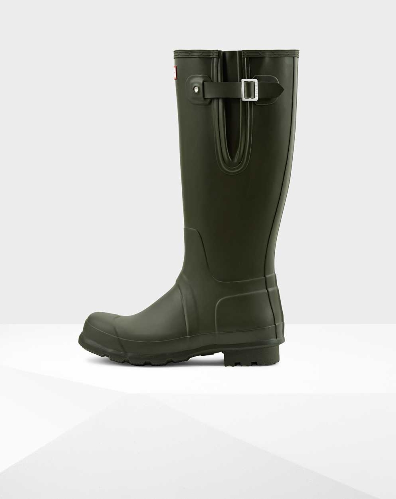 Men's Hunter Original Side Adjustable Wellington Tall Rain Boots Green | US2814593