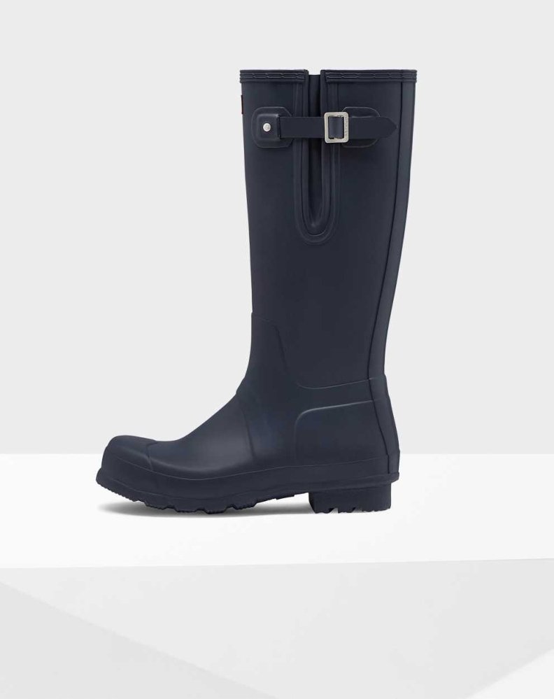 Men's Hunter Original Side Adjustable Wellington Tall Rain Boots Navy | US3268709