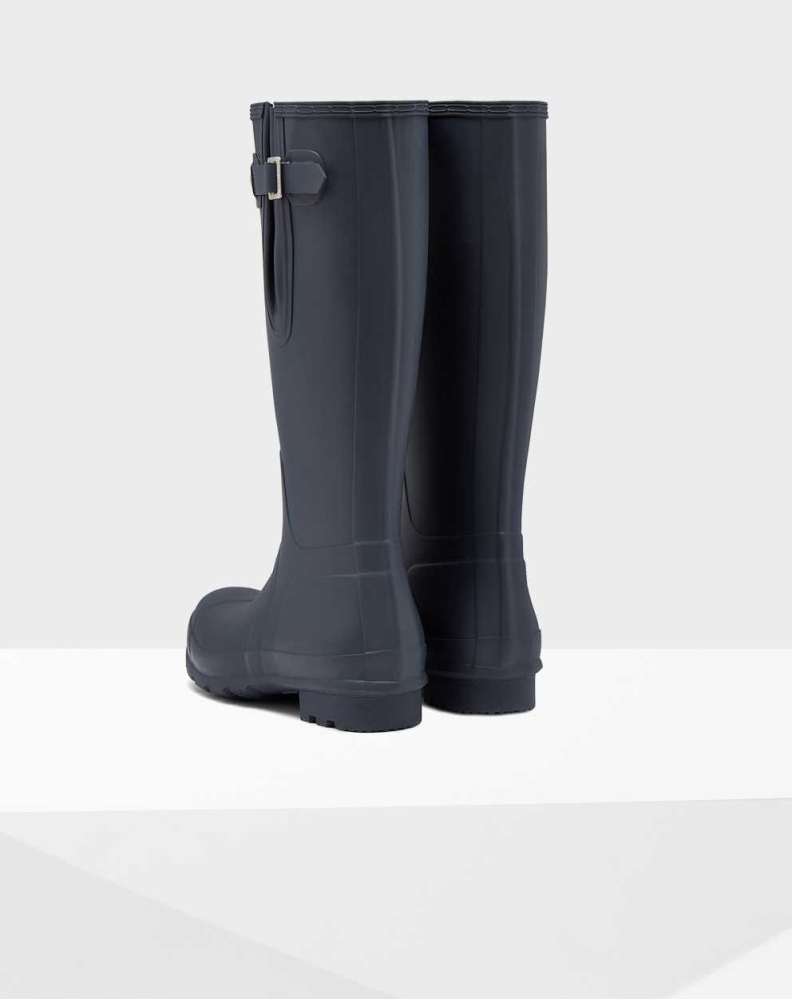 Men's Hunter Original Side Adjustable Wellington Tall Rain Boots Navy | US3268709