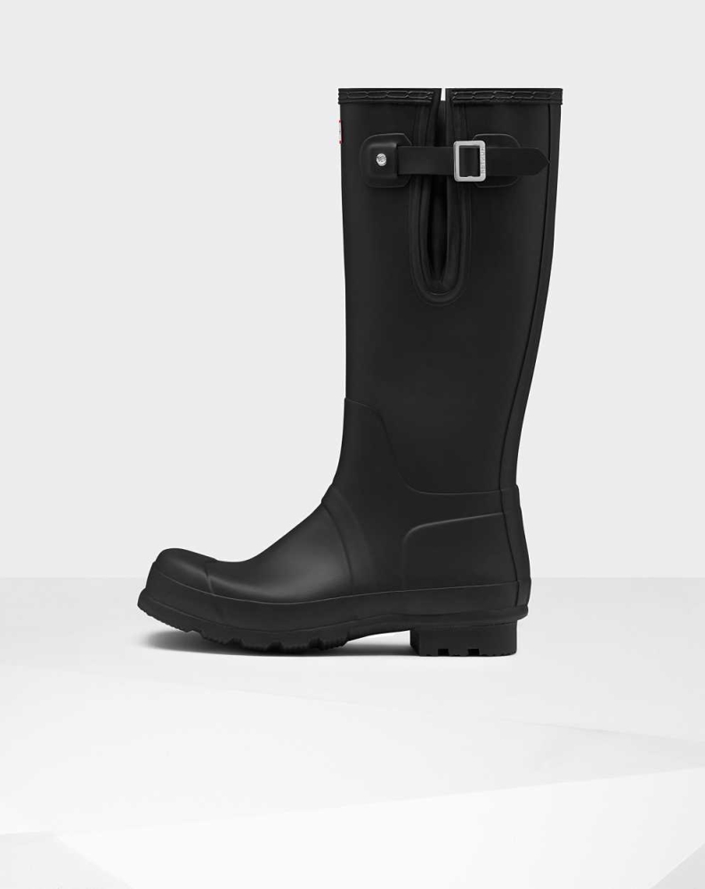 Men's Hunter Original Side Adjustable Wellington Tall Rain Boots Black | US5631029