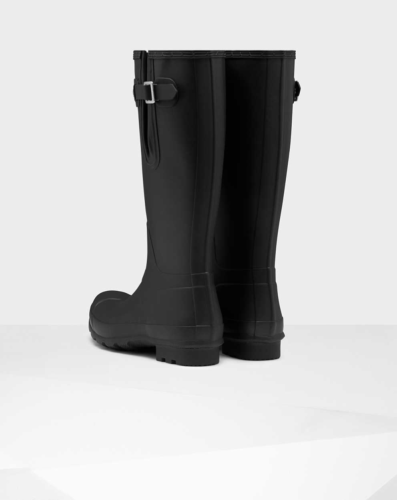 Men's Hunter Original Side Adjustable Wellington Tall Rain Boots Black | US5631029