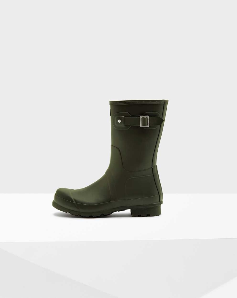 Men's Hunter Original Wellington Short Rain Boots Green | US0376542