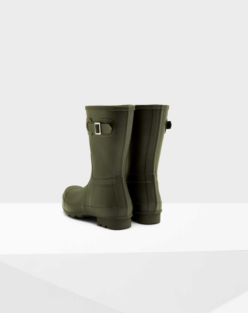 Men's Hunter Original Wellington Short Rain Boots Green | US0376542