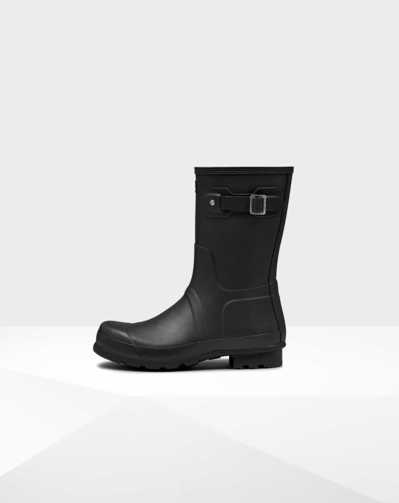 Men's Hunter Original Wellington Short Rain Boots Black | US1039528