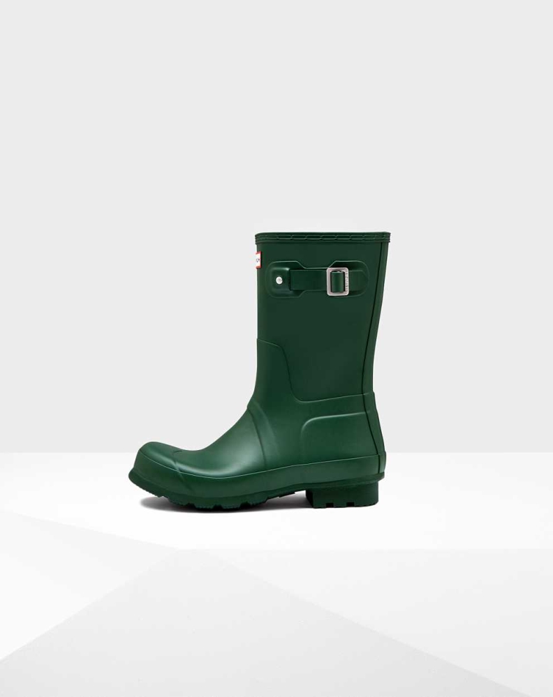 Men's Hunter Original Wellington Short Rain Boots Green | US3829170