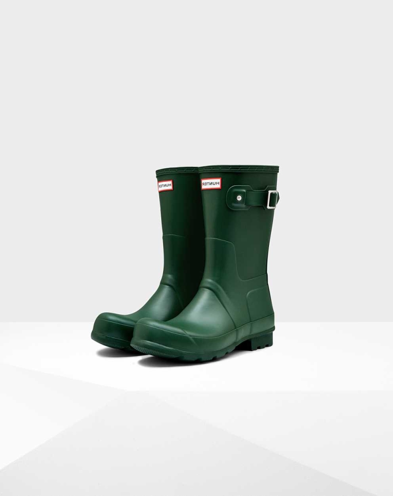 Men\'s Hunter Original Wellington Short Rain Boots Green | US3829170