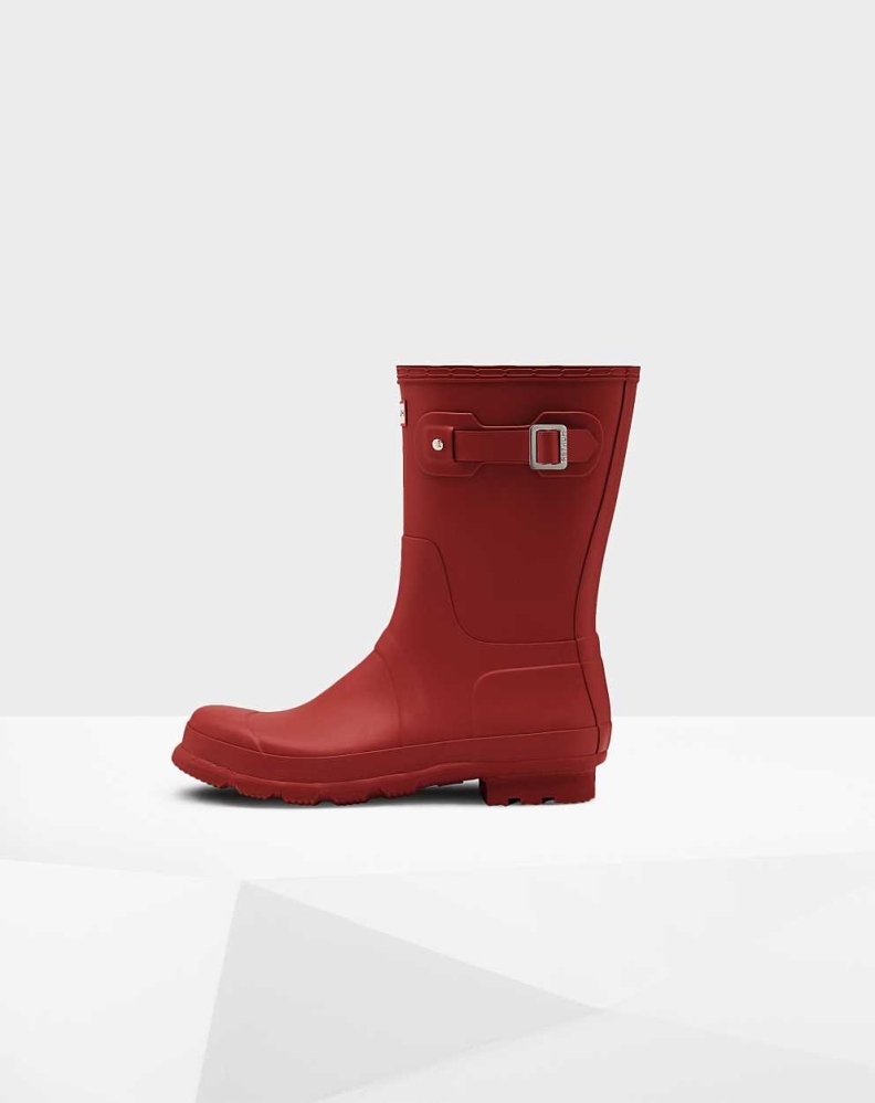 Men's Hunter Original Wellington Short Rain Boots Red | US4872615