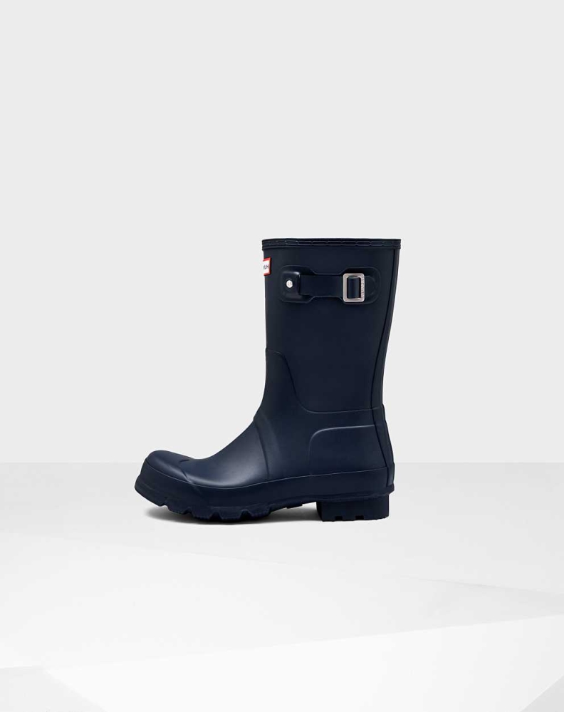 Men's Hunter Original Wellington Short Rain Boots Navy | US8532791