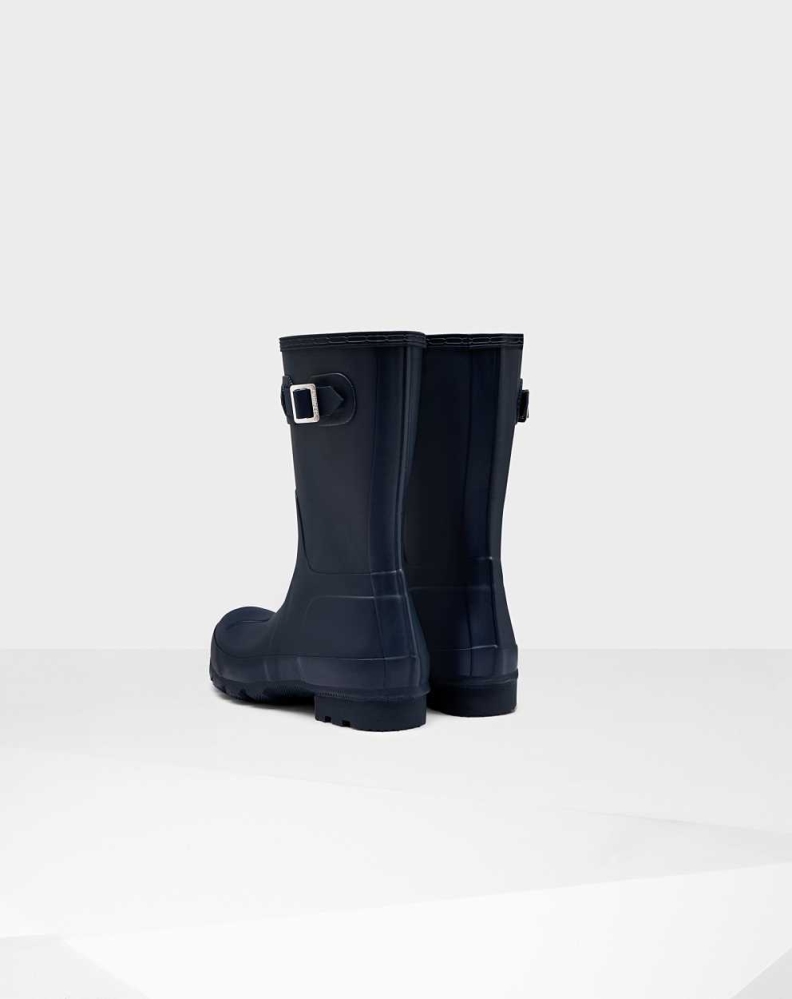 Men's Hunter Original Wellington Short Rain Boots Navy | US8532791