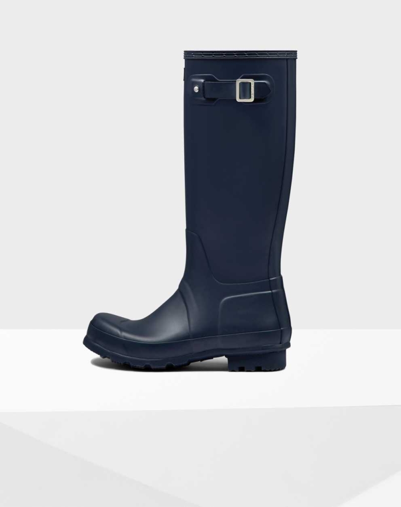 Men's Hunter Original Wellington Tall Rain Boots Navy | US3756108