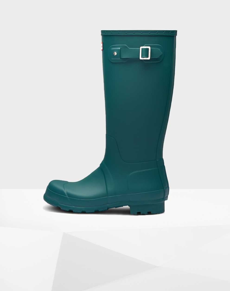 Men's Hunter Original Wellington Tall Rain Boots Green | US6091835