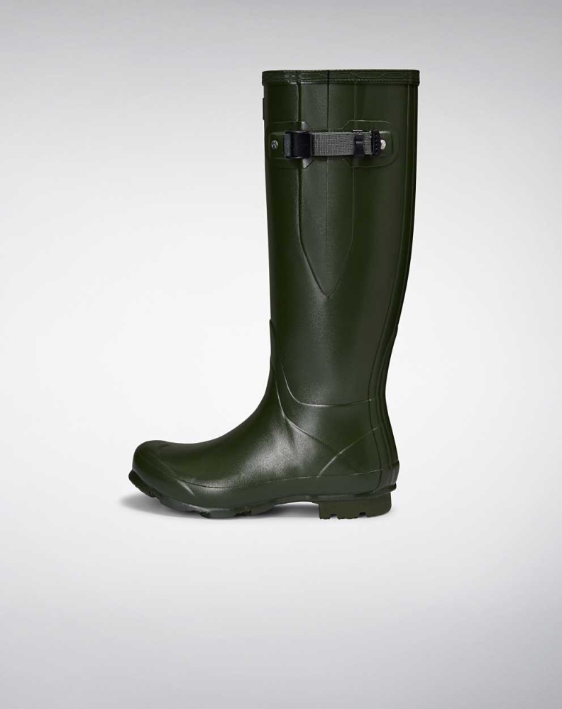 Women's Hunter Norris Field Side Wellington Short Rain Boots Green | US8327649