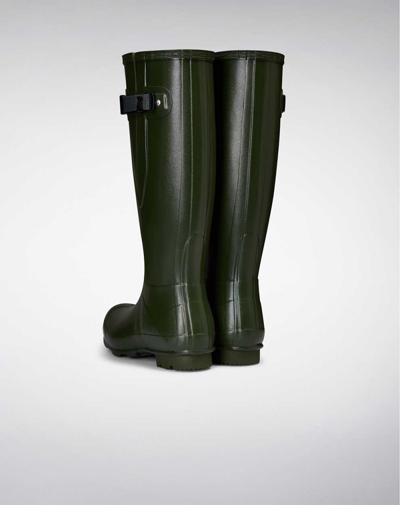 Women's Hunter Norris Field Side Wellington Short Rain Boots Green | US8327649