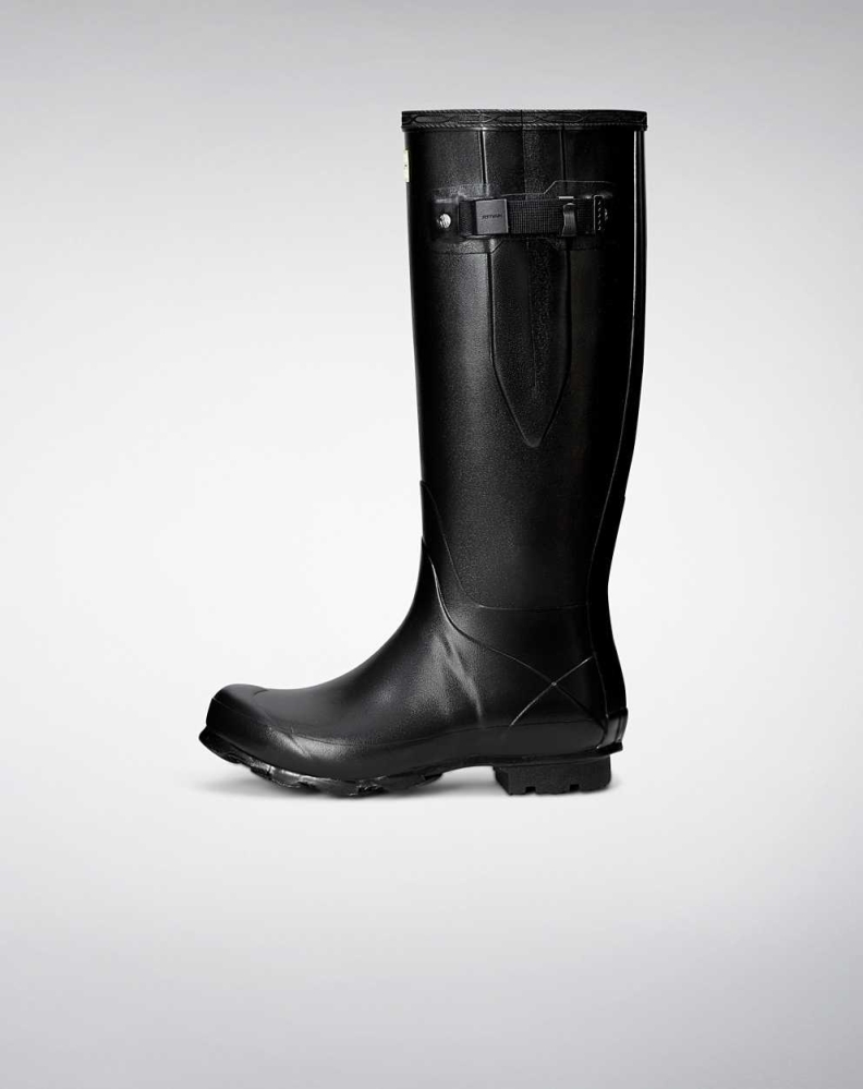 Women's Hunter Norris Field Side Wellington Short Rain Boots Black | US8576093