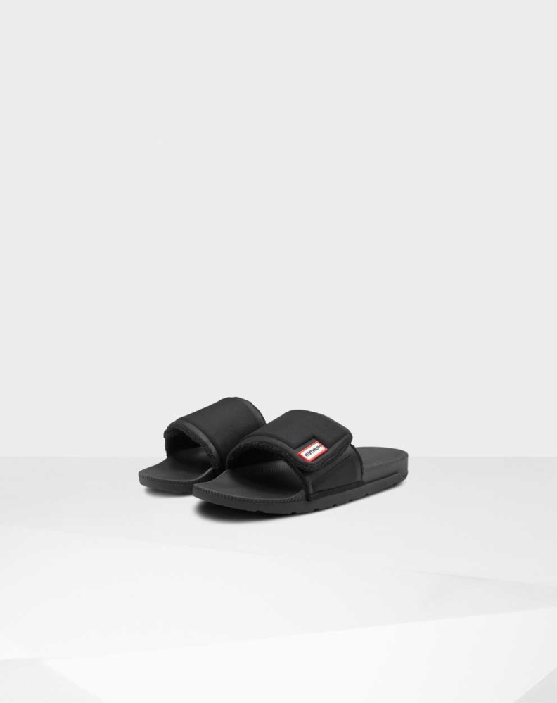 Women's Hunter Original Adjustable Slides Black | US9217658