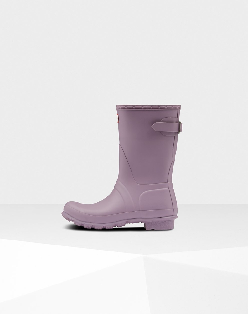 Women's Hunter Original Back Adjustable Short Rain Boots Purple | US1329548