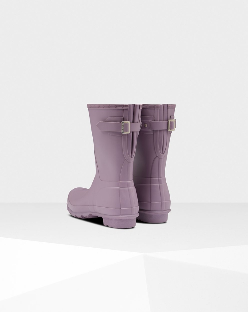 Women's Hunter Original Back Adjustable Short Rain Boots Purple | US1329548