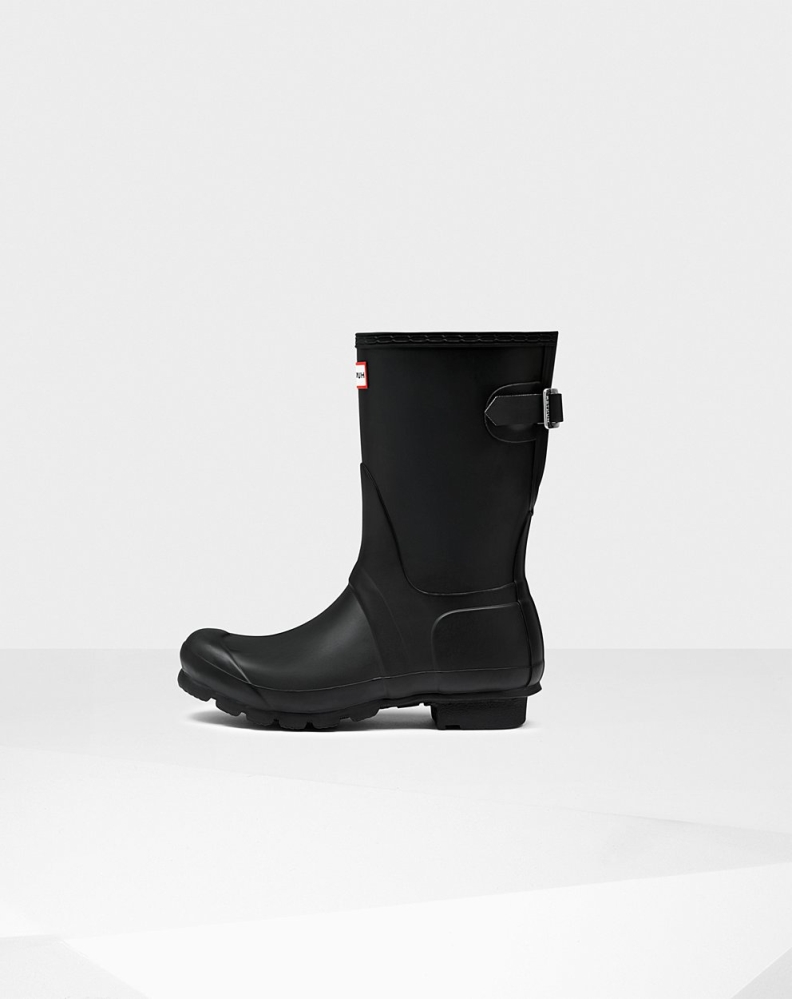 Women's Hunter Original Back Adjustable Short Rain Boots Black | US4270986