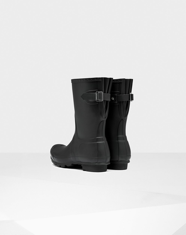 Women's Hunter Original Back Adjustable Short Rain Boots Black | US4270986