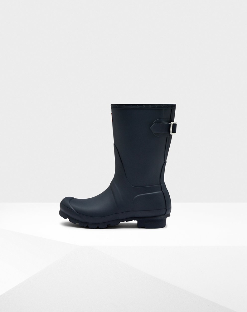 Women's Hunter Original Back Adjustable Short Rain Boots Navy | US5381029