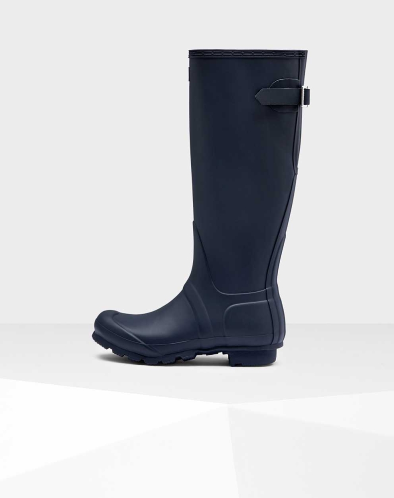 Women's Hunter Original Back Wellington Tall Rain Boots Navy | US1534726