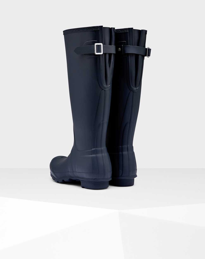 Women's Hunter Original Back Wellington Tall Rain Boots Navy | US1534726