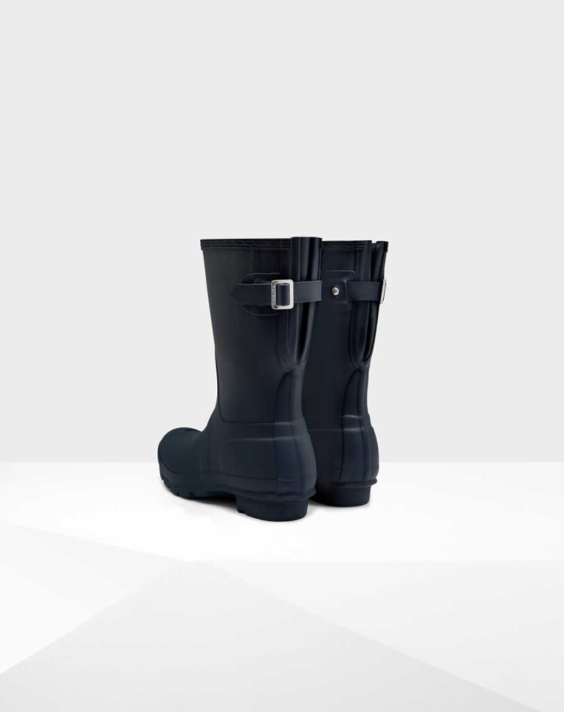 Women's Hunter Original Back Wellington Short Rain Boots Navy | US1562407