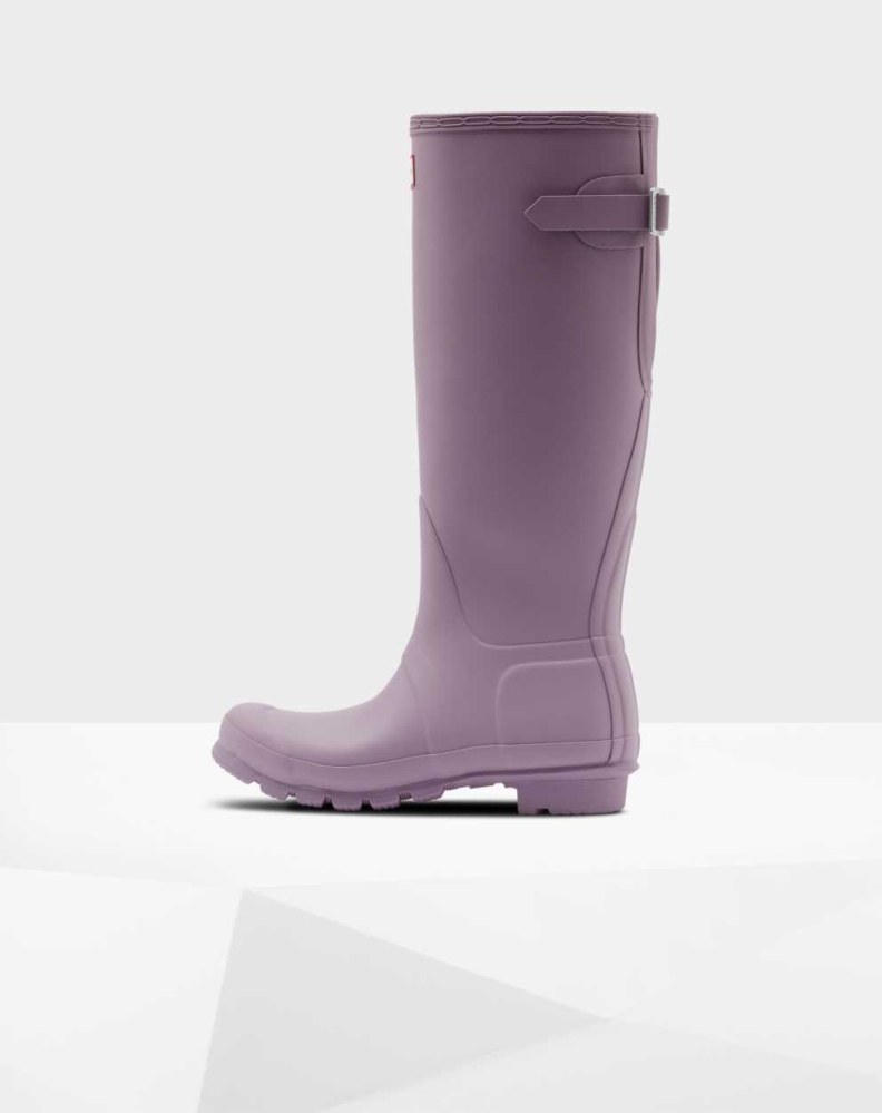 Women's Hunter Original Back Wellington Tall Rain Boots Purple | US2049576