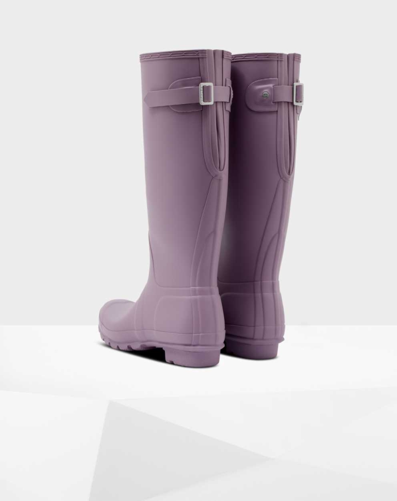 Women's Hunter Original Back Wellington Tall Rain Boots Purple | US2049576