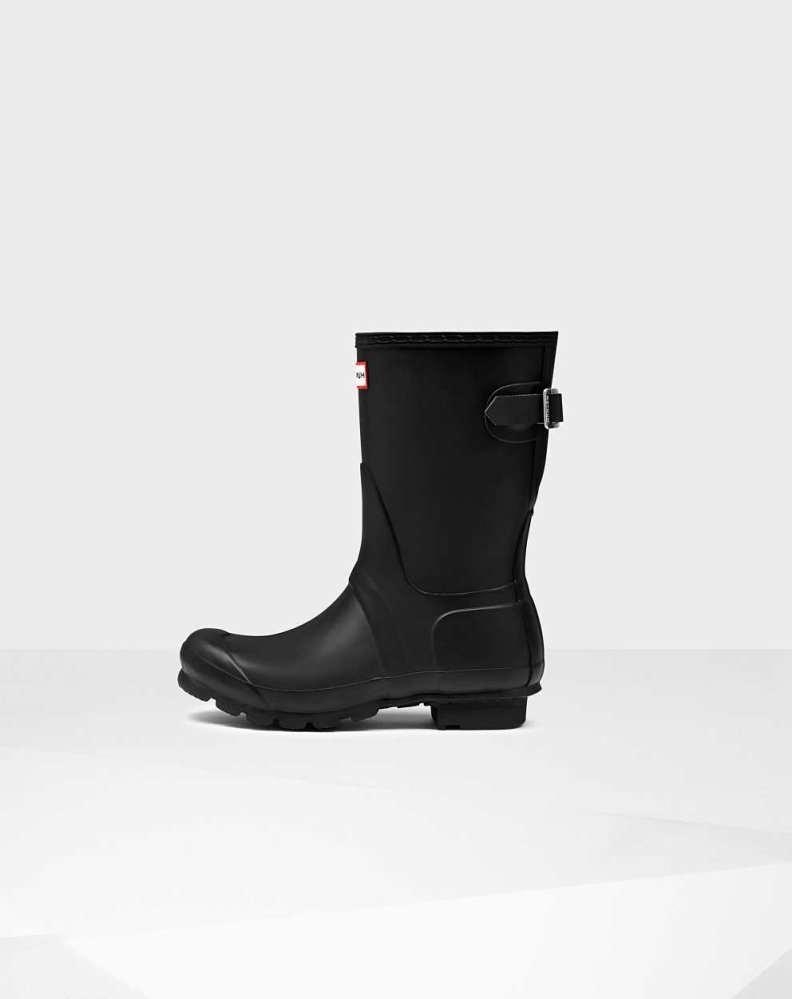 Women's Hunter Original Back Wellington Short Rain Boots Black | US2715893