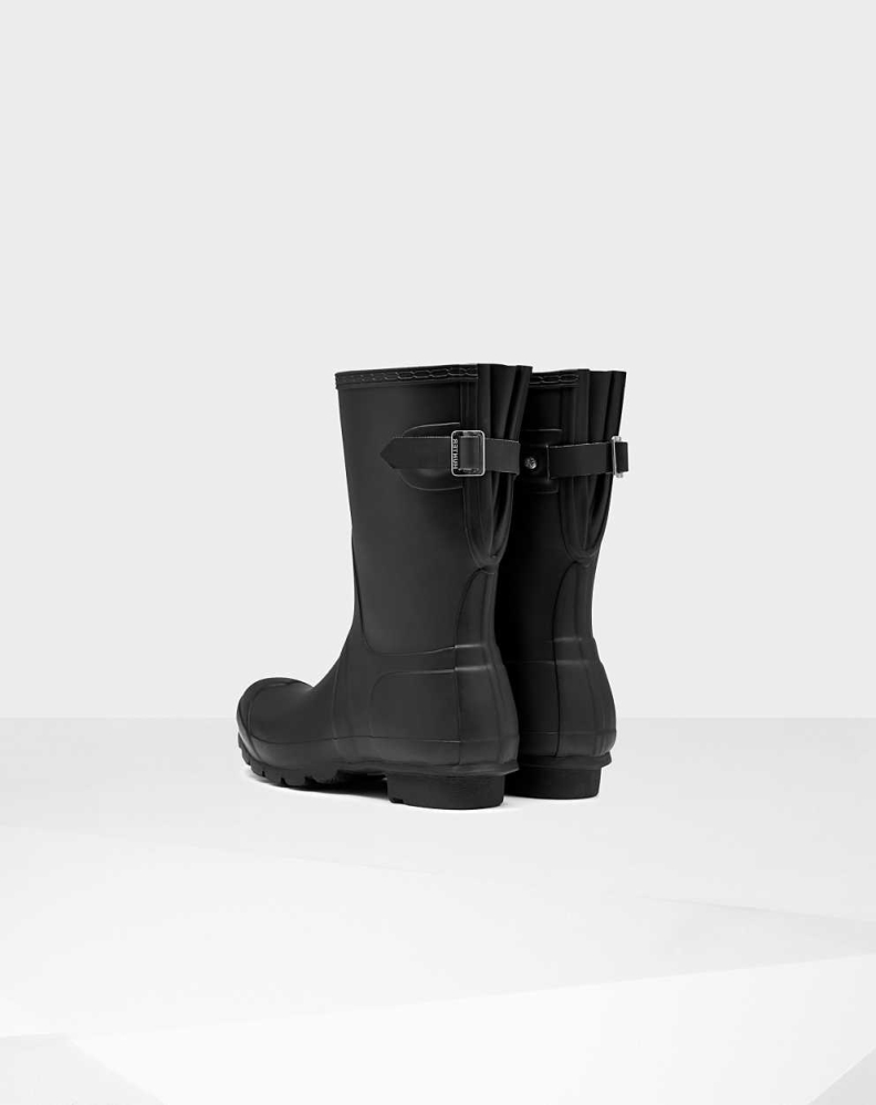 Women's Hunter Original Back Wellington Short Rain Boots Black | US2715893