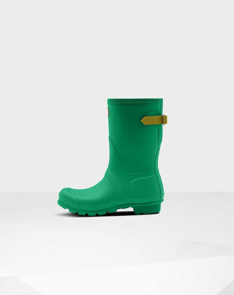 Women's Hunter Original Back Wellington Short Rain Boots Green | US8134062