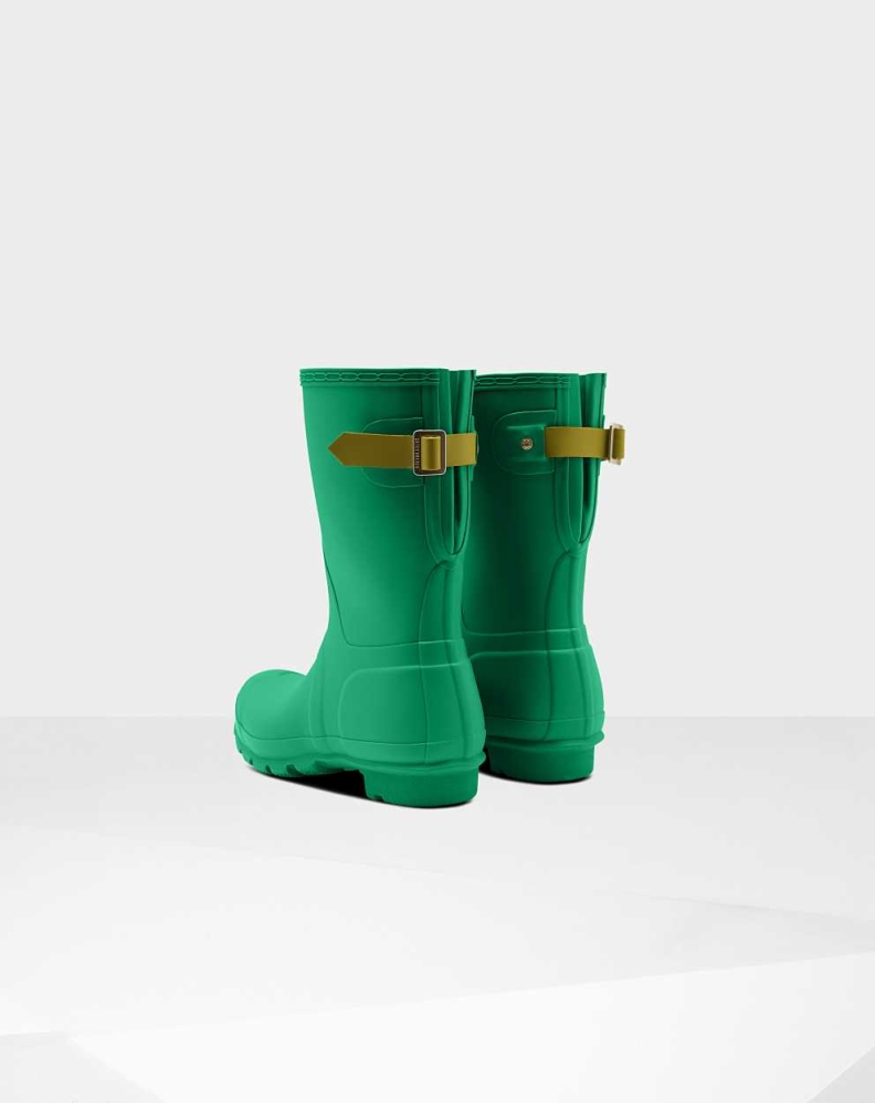 Women's Hunter Original Back Wellington Short Rain Boots Green | US8134062